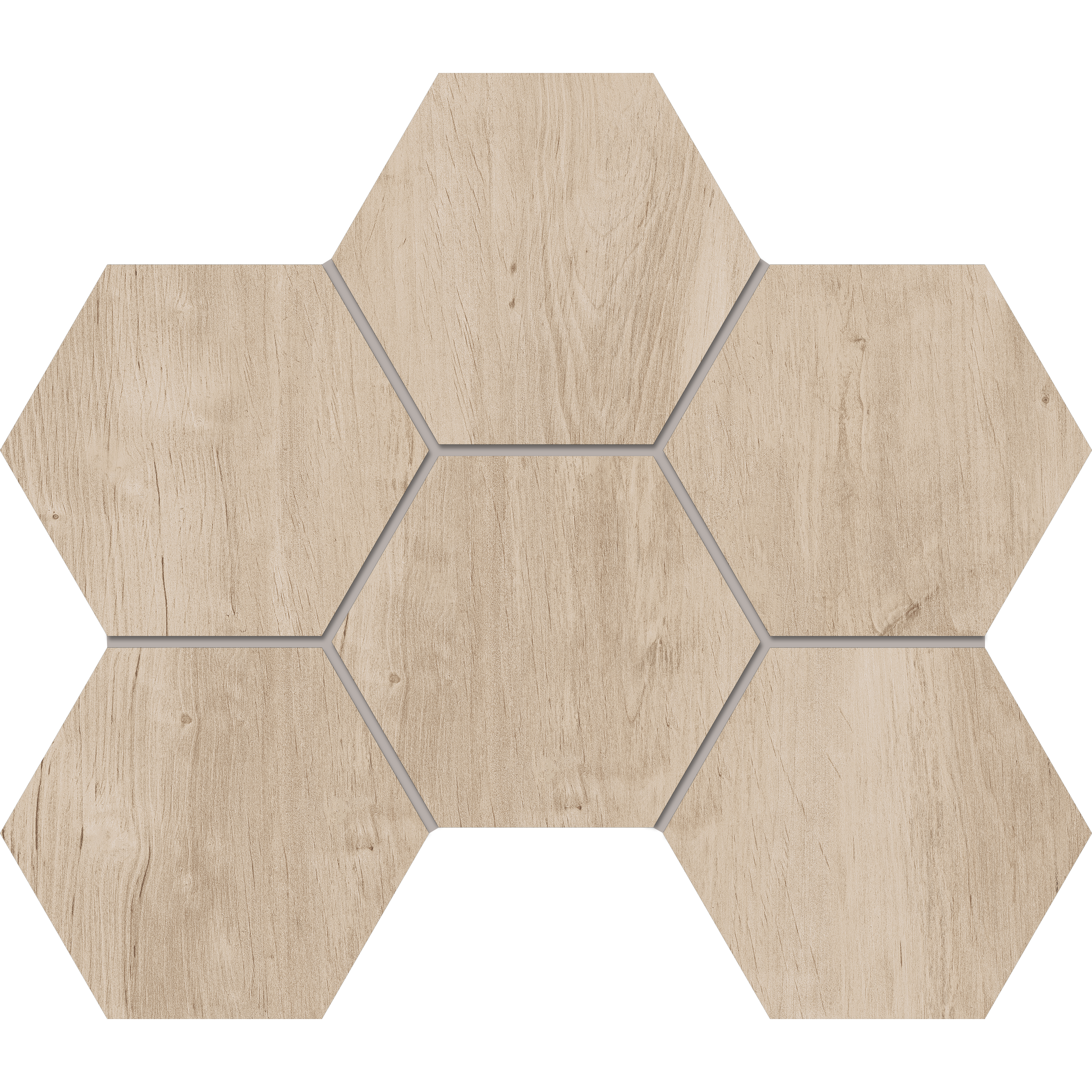 Мозаика под дерево Estima Softwood бежевый (Mosaic/SF02_NS/25x28.5/Hexagon)