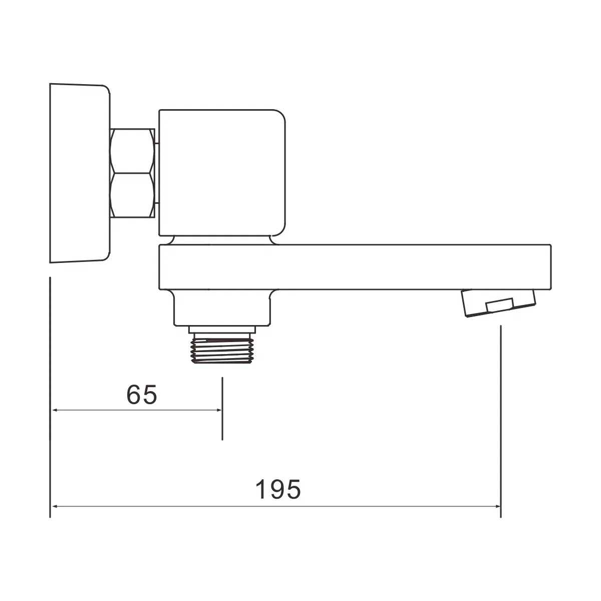 Смеситель для ванны Rose R1002T, оружейная сталь