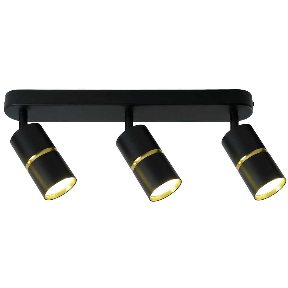 Светильник ДБО 3хGU10 без ламп наклонный черный золото
