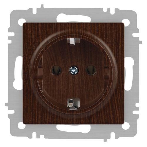 Розетка 1-м СП Accent 6-202-10 16А IP20 250В 2P+E Schuko венге Intro Б0063703