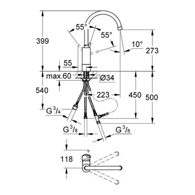 Смеситель Grohe Concetto 32666001 для кухни