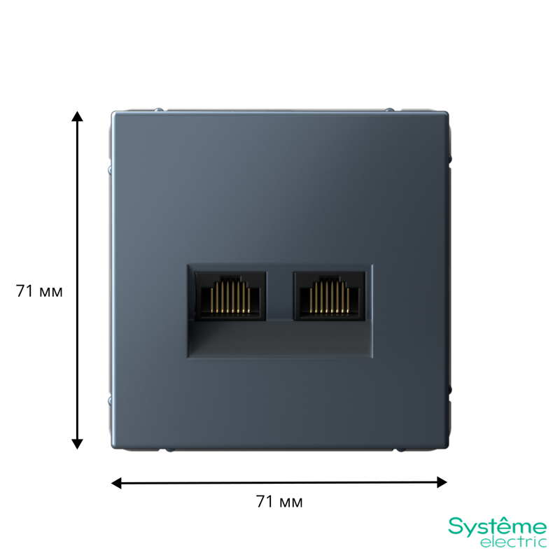 Розетка компьютерная 2-м ArtGallery RJ45 + RJ45 кат.5E механизм грифель SE GAL000785