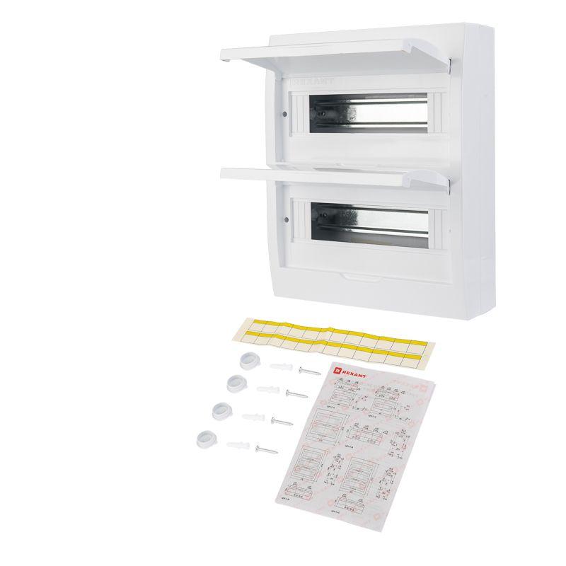 Бокс ЩРН-П-24 IP41 пластик. бел. (бел. дверца) Rexant 11-0325