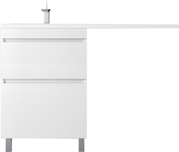 Тумба напольная "Даллас ЛЕОН 120", Люкс белая, PLUS