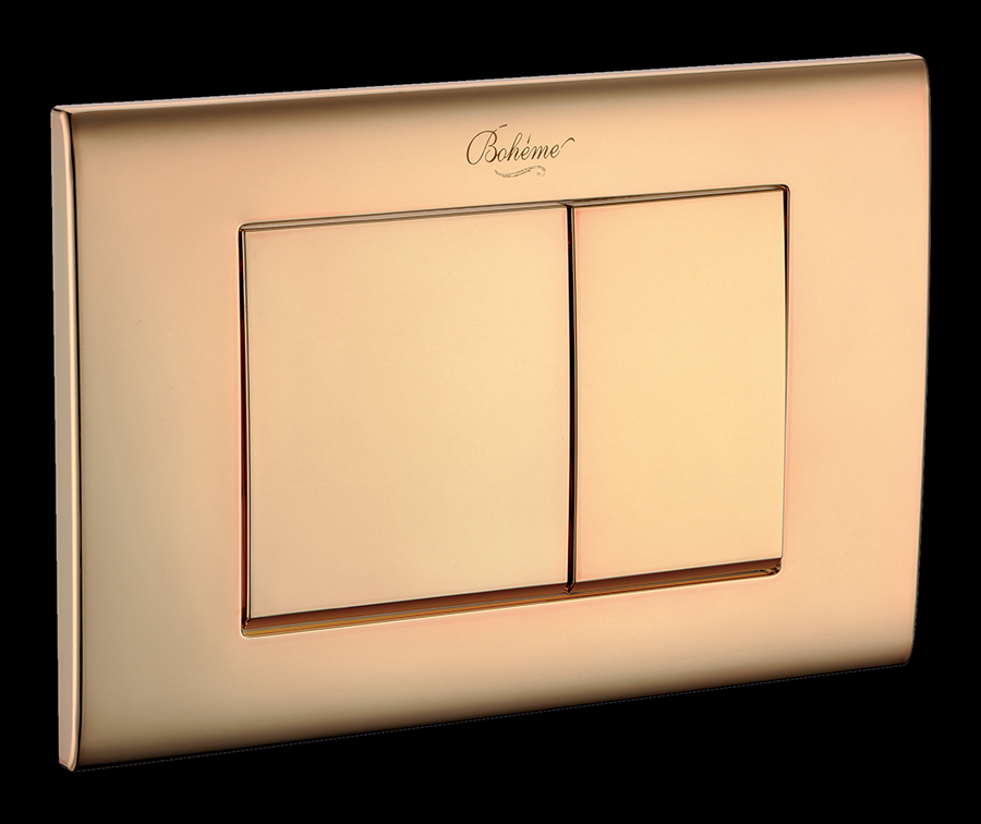 Кнопка для инсталляции, пластик GOLD, глянец, квадратная