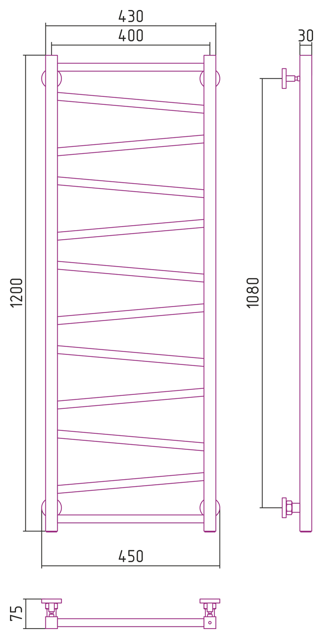 ДР Сирокко 1200х400 (Без покрытия) 00-0253-1240