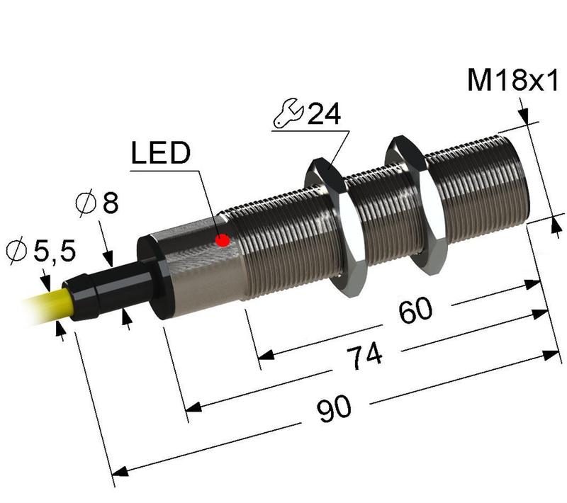 Выключатель бесконтактный PS2-18M90-5B84-Z (ВБ2.18М.90.5.8.4.Z) МЕГА-К A8010-80087064