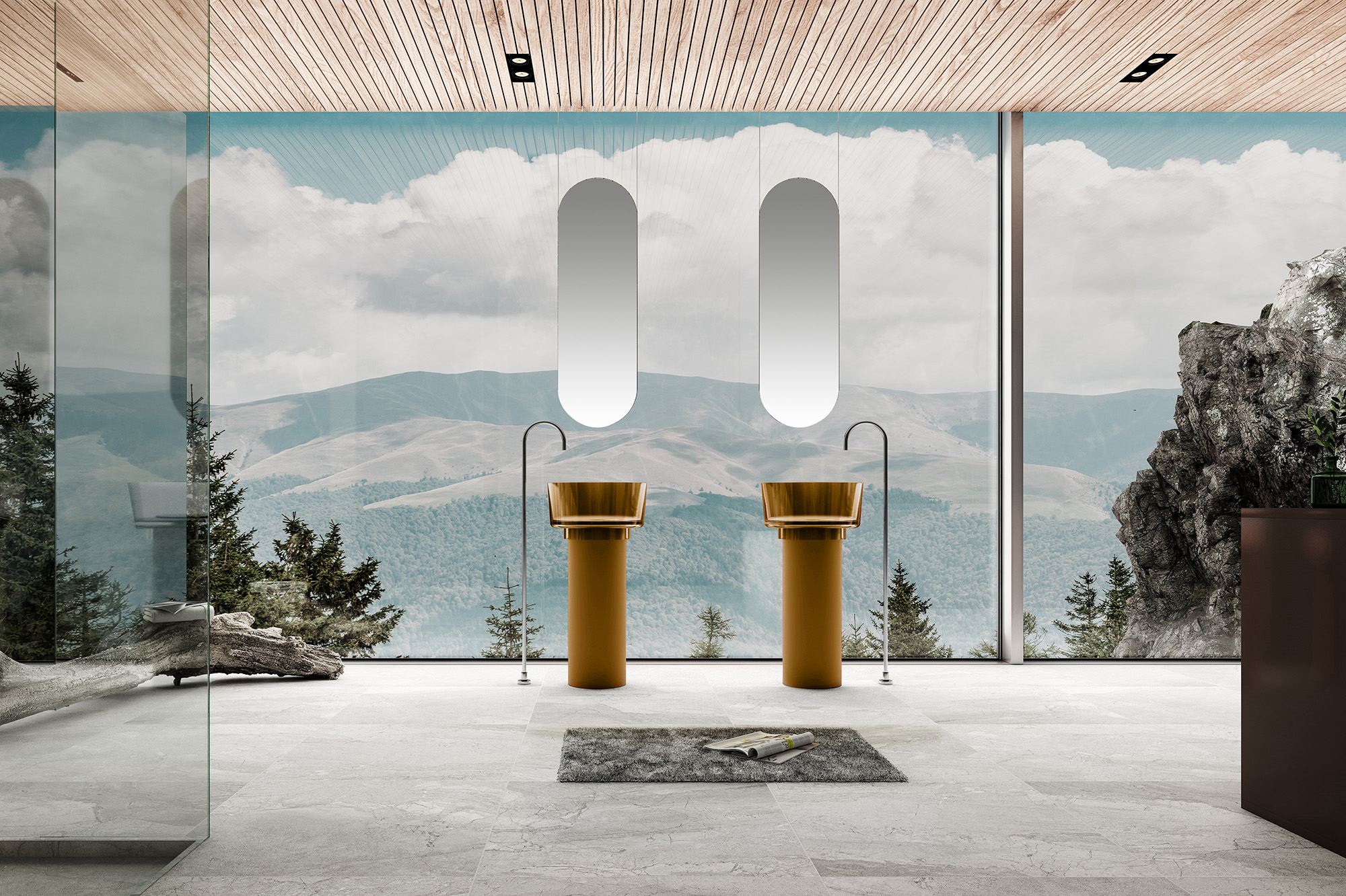 Раковина отдельностоящая прозрачная ABBER Kristall AT2702Vesuvian-H оливковая