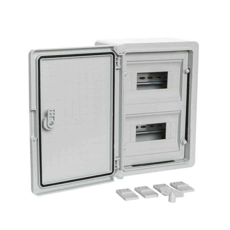 Корпус пластиковый распределительный ЩРН-18 IP65 сер. дверь 350х250х150 Промрукав PR08.26498