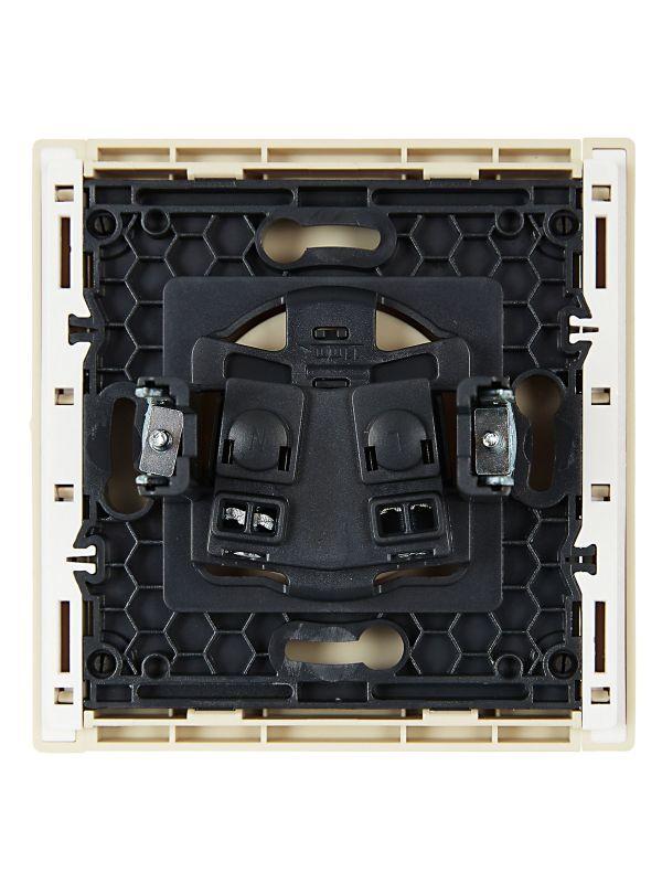 Розетка 1-м СП FORTE&PIANO FP417 10А без заземл. защ. шторки винт. крепл. ваниль IEK FP-R13-10-K10