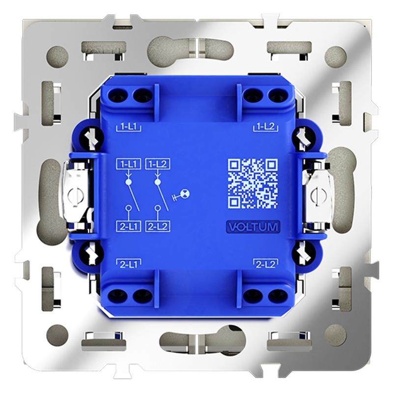 Выключатель 2-кл. СП S70 10А с подсветкой механизм сталь Voltum VLS020205