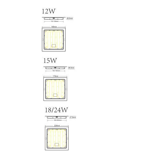 Светильник светодиодный LED 18-15-4K 15Вт 4000К встраив. квадратный ЭРА Б0057427