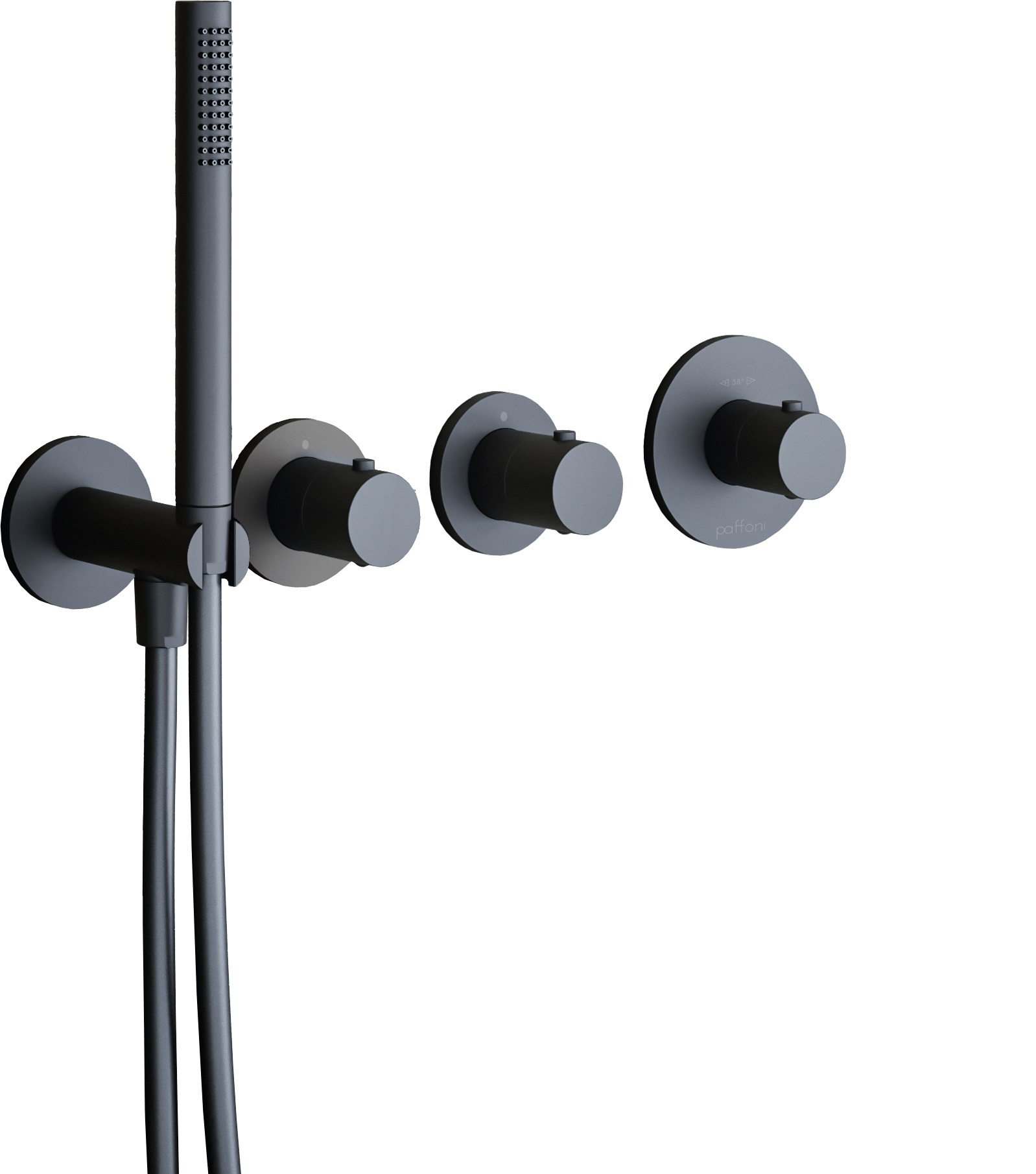 Внешняя часть смесителя Paffoni MODULAR BOX MDE000NO на 2 выхода Черный матовый