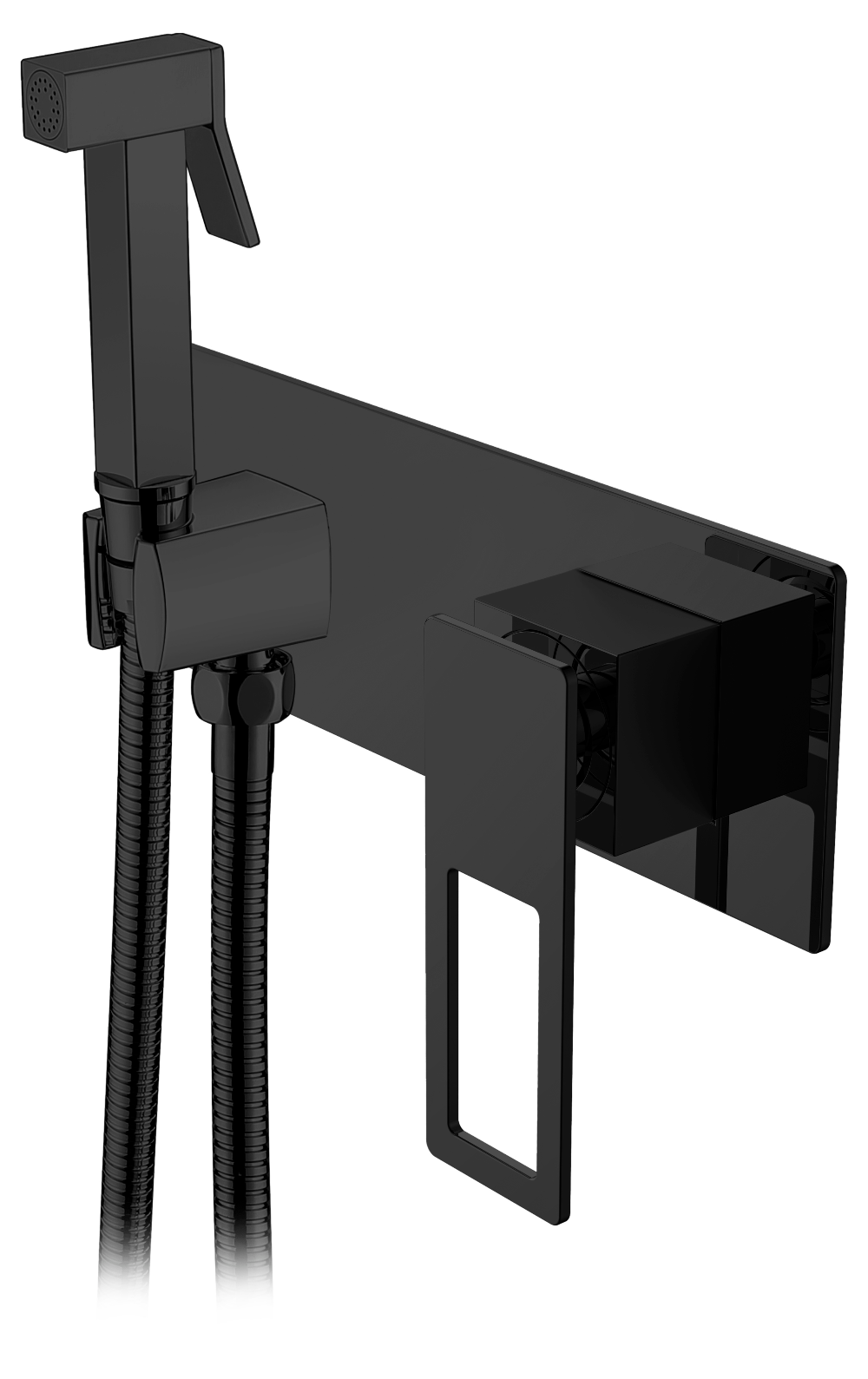 Гигиеническая лейка Q со смесителем BLACK BLACK