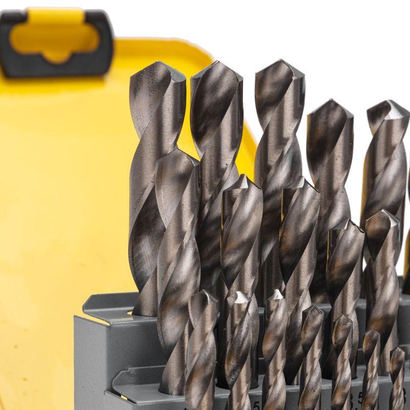 Набор сверл по металлу 1-13мм (через 0.5мм) HSS цилиндрический хвостовик метал. кейс 25шт Kranz KR-91-0637