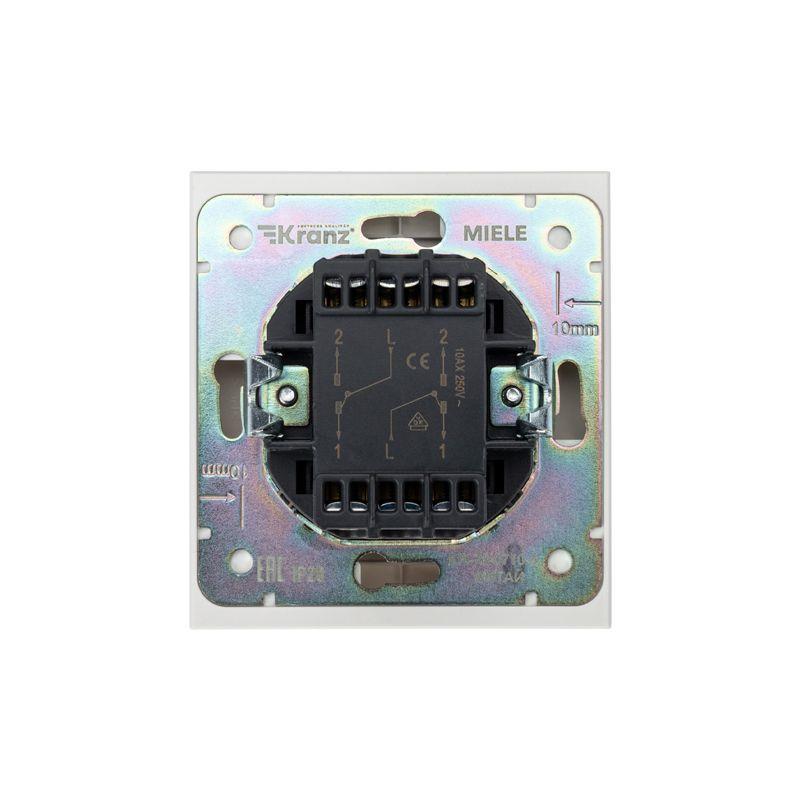 Выключатель перекрестный (переключатель) 1-кл. СП STRONG MIELE 10А жемчуж. Kranz KR-78-0710-4