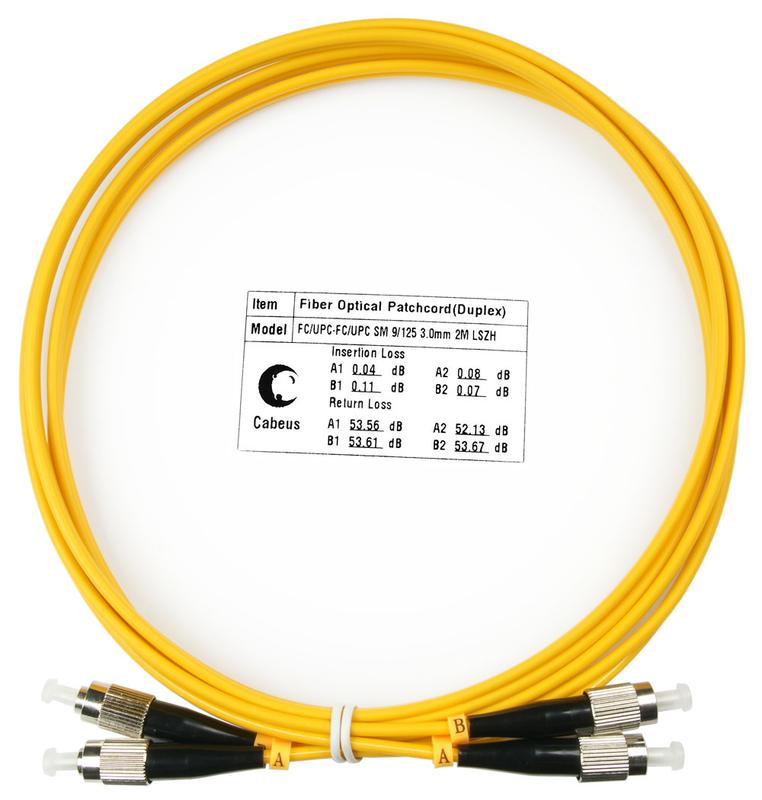 Шнур оптический duplex FC-FC 9/125 SM LSZH FOP(D)-9-FC-FC-2M 2м Cabeus 7491c