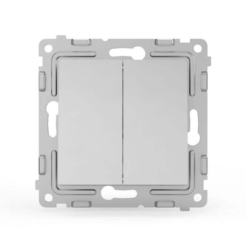 Выключатель 2-кл. СП Pixel 10А IP20 механизм алюм. TOKOV ELECTRIC TKE-PX-V2-C03