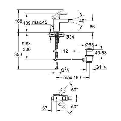 Смеситель Grohe Eurocube 23138000 для биде