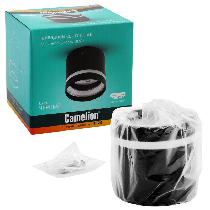 Светильник встраиваемый IP20 под лампу GX53 LGX53-02 C02 черн. Camelion 15395