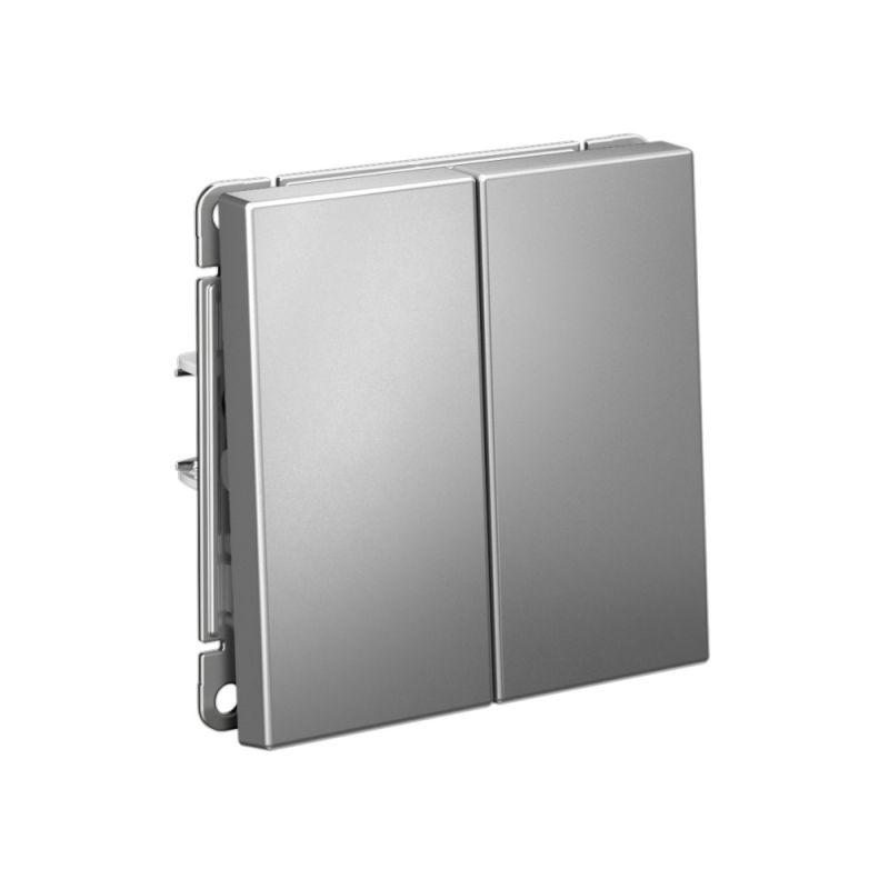 Выключатель 2-кл. ArtGallery 10AX быстрозажим. клем. механизм сталь SE GAL000951S