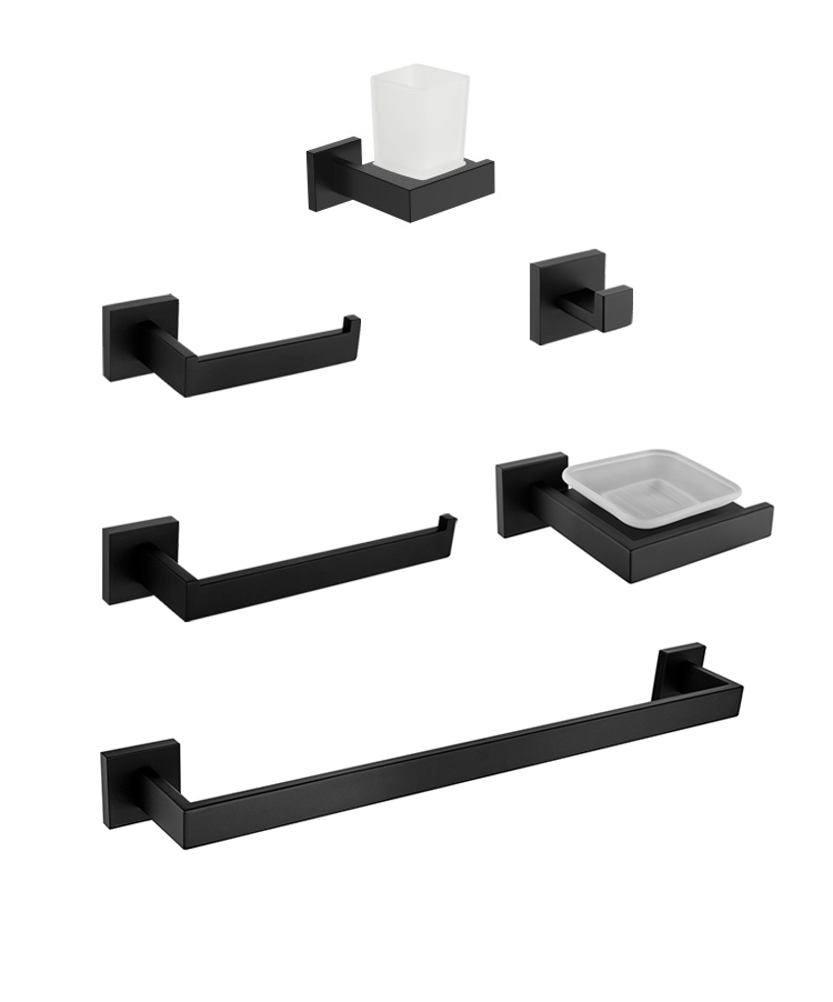 Набор аксессуаров CR-F25B для ванной из нержавеющей стали BOCH MANN, цвет черный