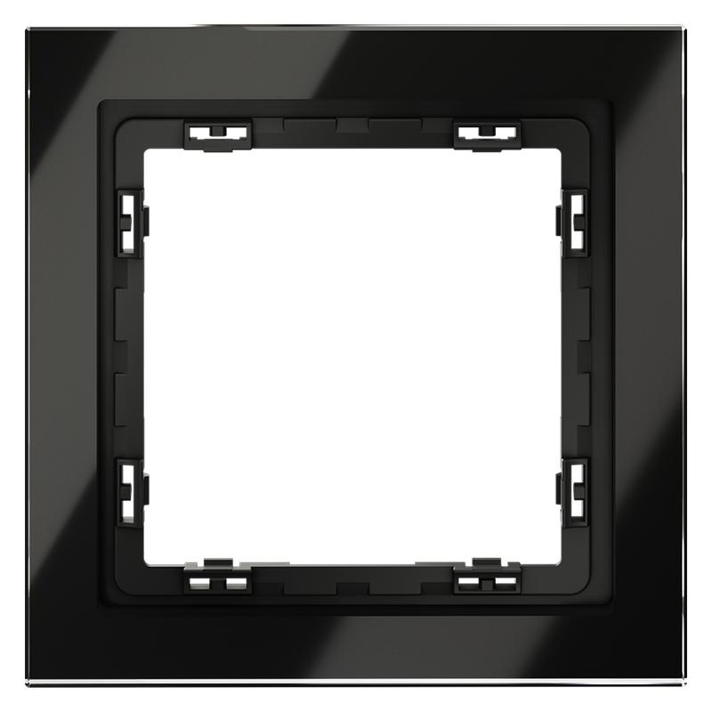 Рамка 1-м S70 стеклян. черн. Voltum VLS110108