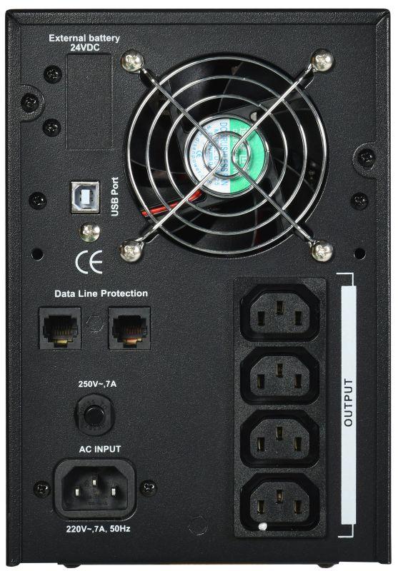 Источник бесперебойного питания ELECTRA LT 1.5кВА/1.2кВт с АКБ 2х7А.ч USB ITK ELT-1500VA-1-002