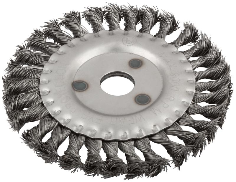 Корщетка дисковая прямая d посадочный 22.2мм стальная витая проволока 150мм КУРС 39031