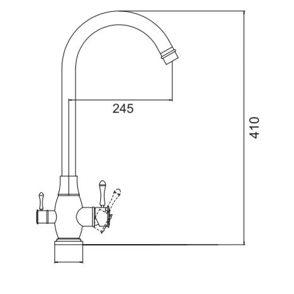 Смеситель для кухни с подключением к фильтру Fmark FS0062, сатин
