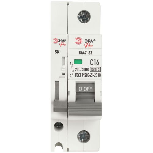 Выключатель автоматический 1п C 16А 4.5кА ВА47-63 PRO ЭРА Б0059407