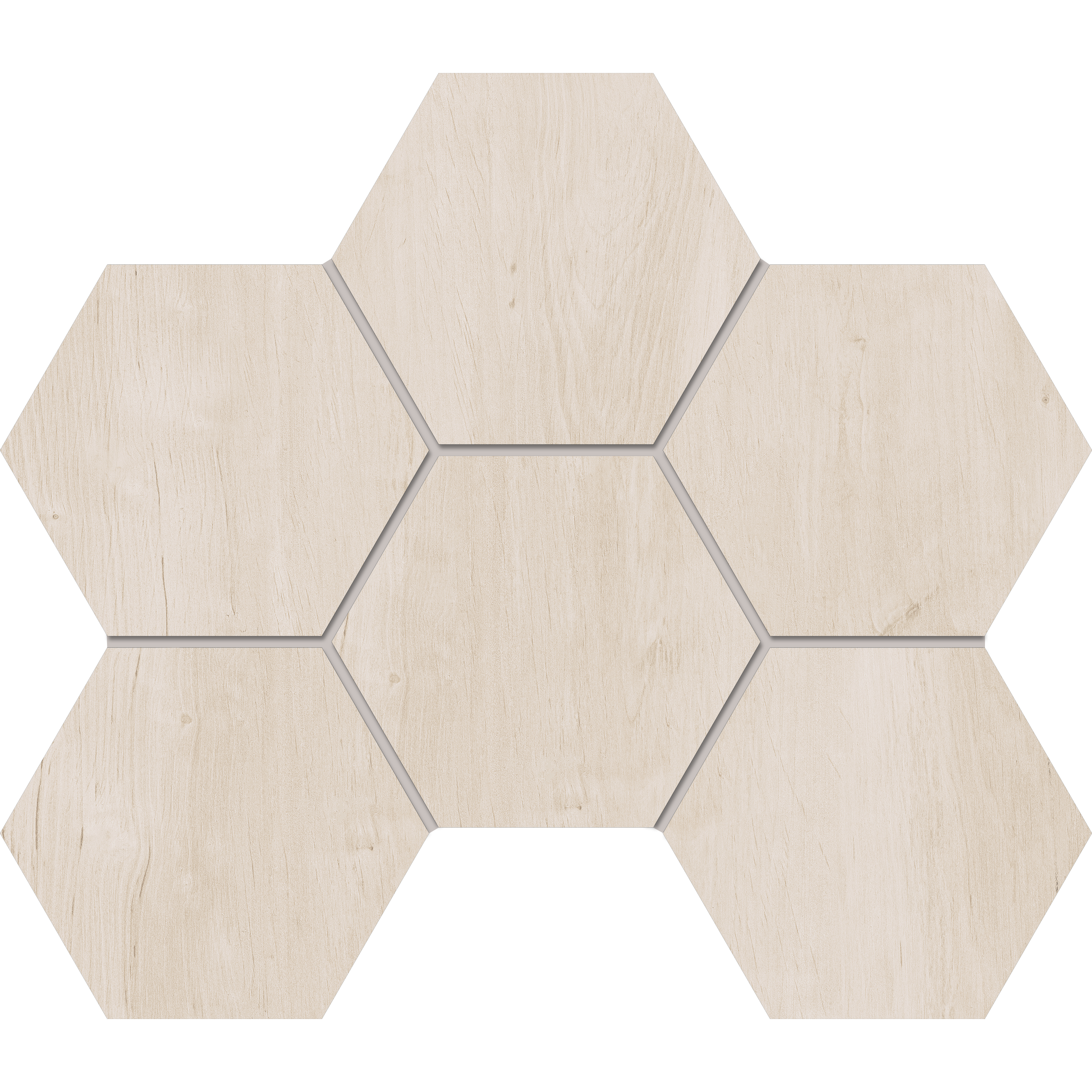 Мозаика под дерево Estima Softwood белый (Mosaic/SF01_NS/25x28.5/Hexagon)