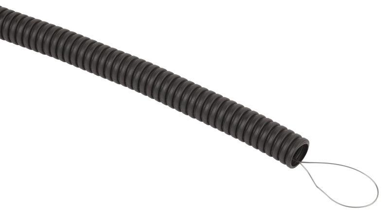 Труба гофрированная d20мм с протяжкой безгалоген. трудногорючая (FRHF) черн. (уп.100м) Эра Б0068907