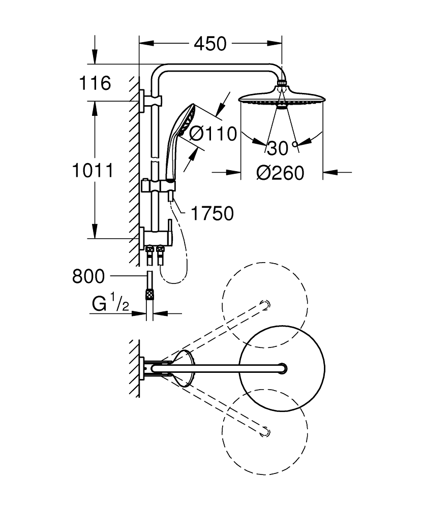 Душевая система Grohe Euphoria System 260 27421002