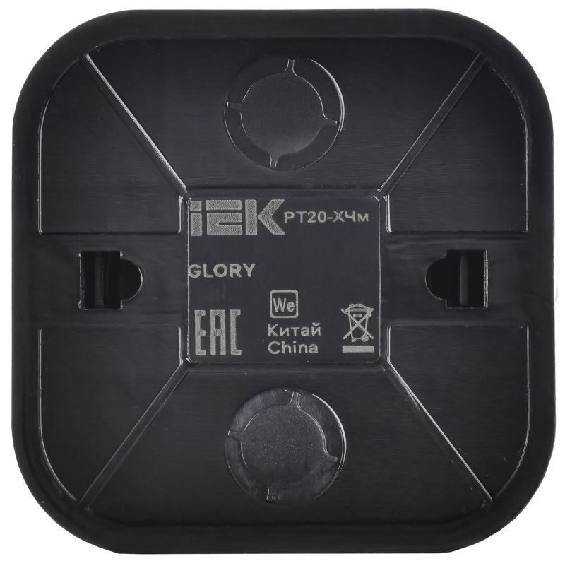 Розетка телефонная ОП GLORY РТ20-ХЧм RJ11 черн. матов. IEK ETH10-K02M