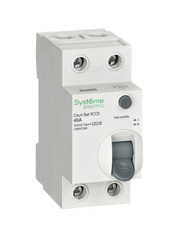 Выключатель дифференциального тока City9 Set 2п 40А 300мА A-S 230В SE C9R87240