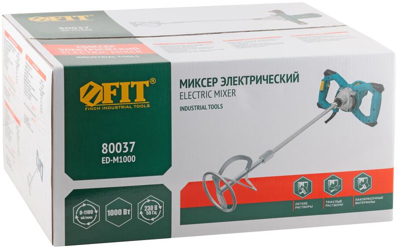 Миксер 1000Вт 0-1100об/мин 30Нм 90л корпус метал. FIT 80037