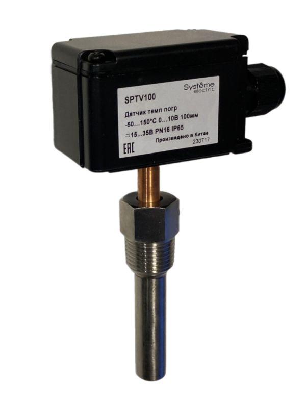 Датчик температуры погружной -50…150град.C 0…10В 100мм =15...35В SE SPTV100