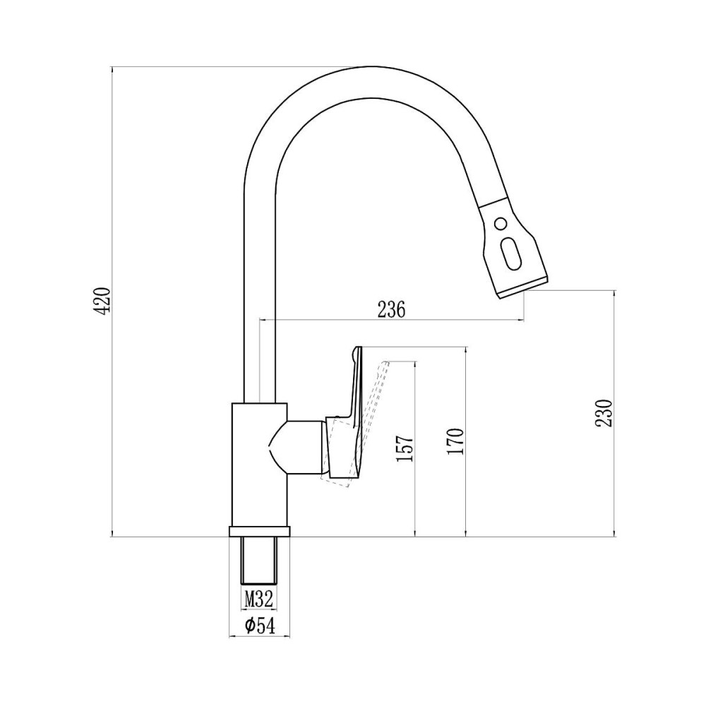Смеситель для кухни Savol S-002801H, черный