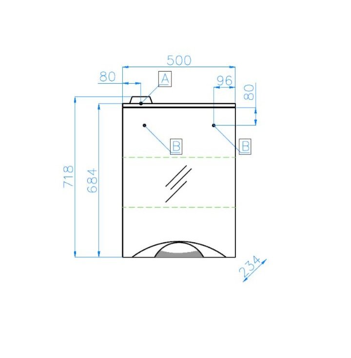 Зеркальный шкаф "Жасмин 2 500/С", Люкс белый