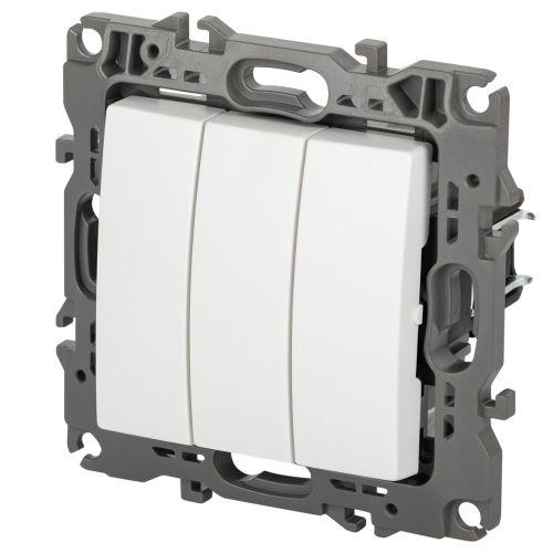 Выключатель 3-кл. Эра12 12-1107-01М 10А 250В 10AX механизм бел. матов. ЭРА Б0065680