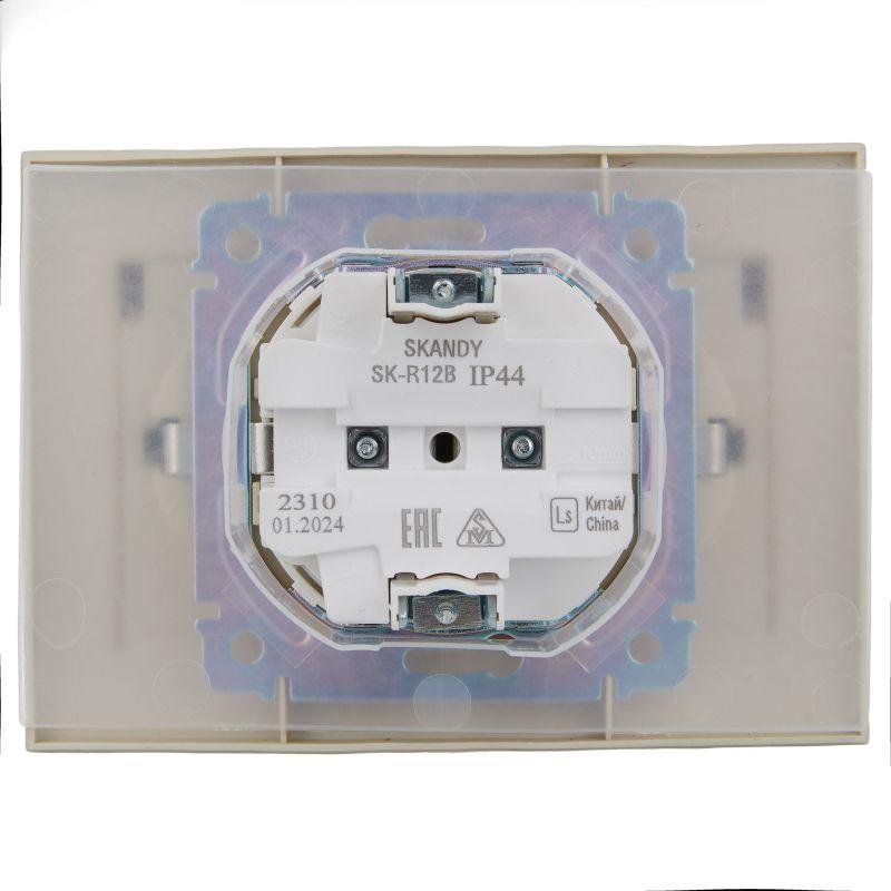 Розетка 2-м SKANDY 16А IP44 с крышкой в сборе SK-R12B беж. IEK SK-R26-16-44-K10-F