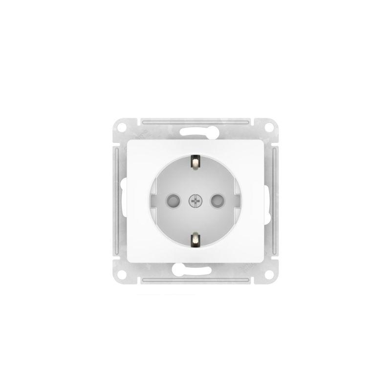 Розетка Glossa 16А с заземл. защ. шторки быстрозажим. клем. механизм бел. SE GSL000145S