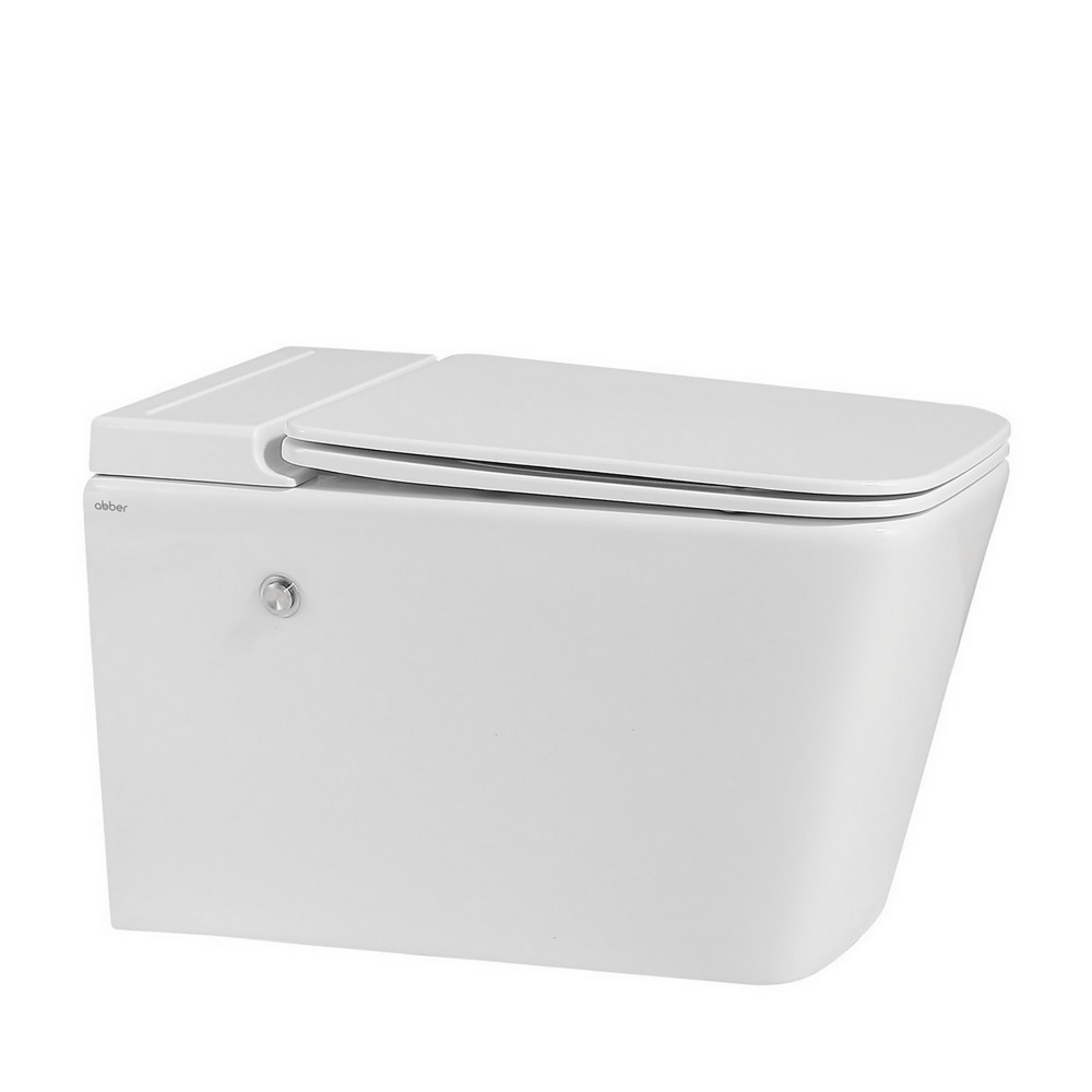 Комплект ABBER подвесной унитаз Rechteck AC1202P белый с импульсным смывом с инсталляцией AC0101P