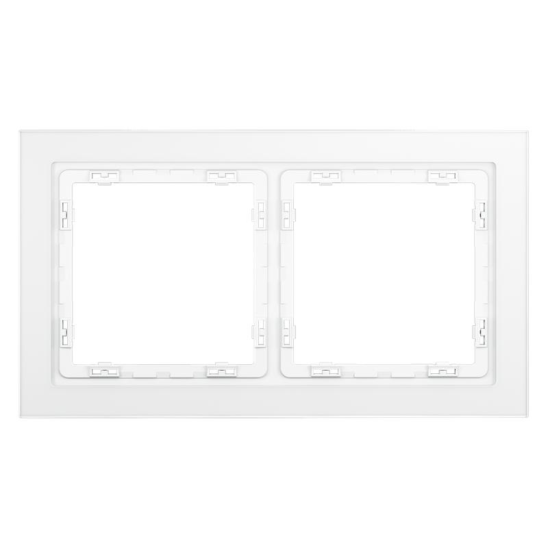 Рамка 2-м S70 стеклян. бел. матов. Voltum VLS110202