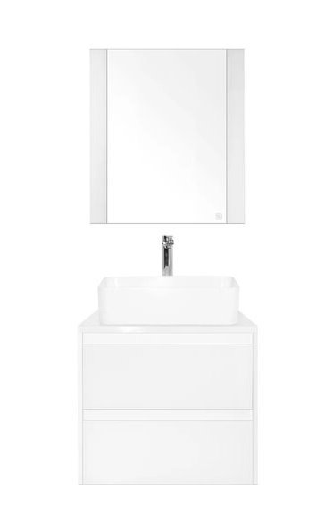 Тумба подвесная "Монако 70" (2 ящ.), Гамма 56, Осина бел /бел лакобель, PLUS