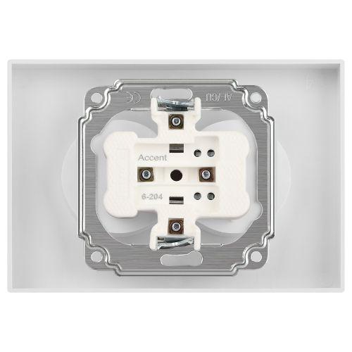 Розетка 2-м СП Accent 6-204-06 16А IP20 250В 2P AL/CU перламутр. Intro Б0063446