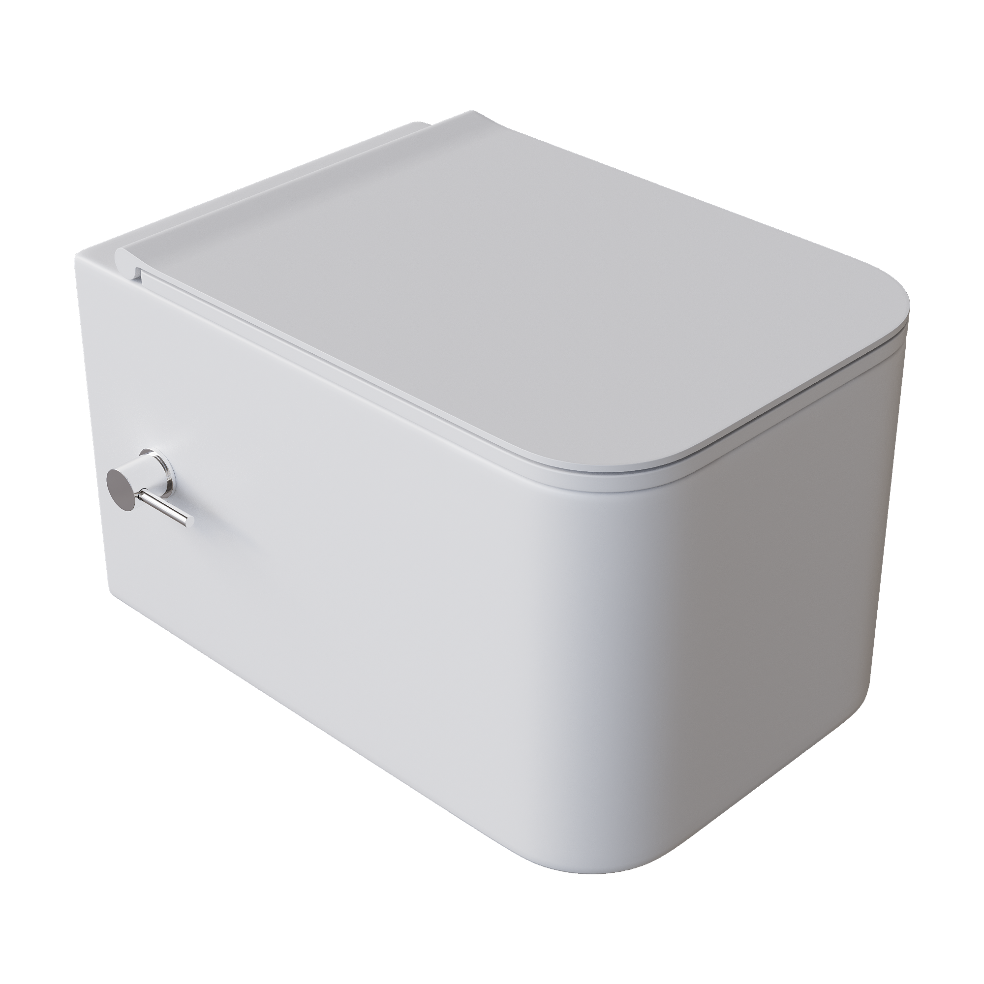 Унитаз подвесной с функцией биде, Mane Белый матовый с крышкой