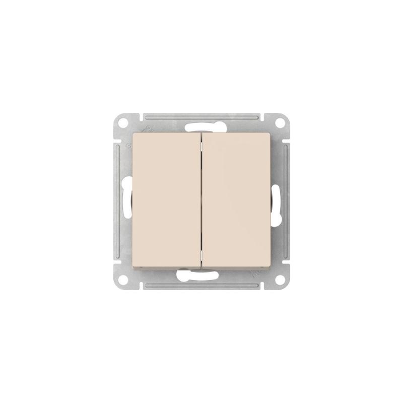 Выключатель 2-кл. AtlasDesign (сх. 5) 10AX быстрозажим. клем. механизм беж. SE ATN000251S