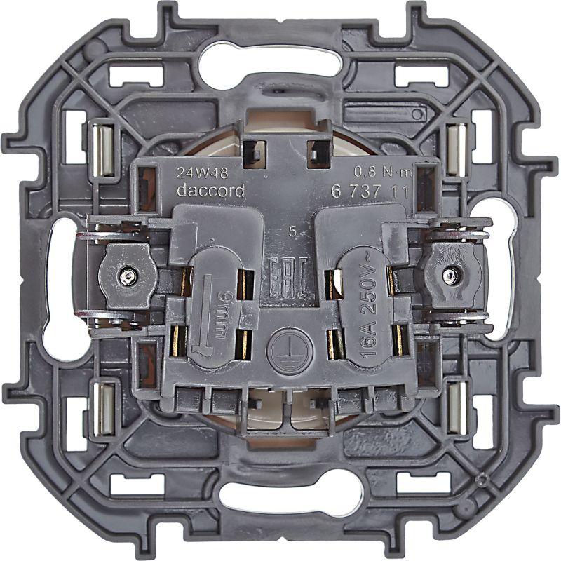 Розетка 1-м СП Inspiria 16А IP20 250В 2P механизм сл. кость IEK 673711